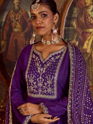 Women Embroidered Empire Kurta with Trousers & With Dupatta 2