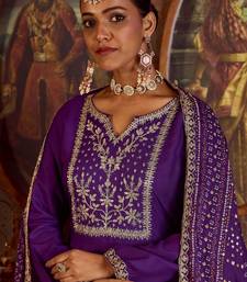 Women Embroidered Empire Kurta with Trousers & With Dupatta
