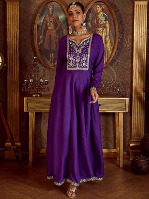 Women Embroidered Empire Kurta with Trousers & With Dupatta 1