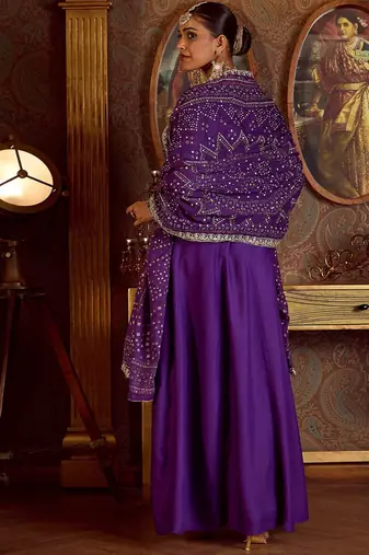 Women Embroidered Empire Kurta with Trousers & With Dupatta