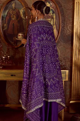 Women Embroidered Empire Kurta with Trousers & With Dupatta