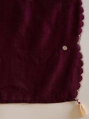 Women Floral Embroidered Regular Thread Work Kurta with Trousers & With Dupatta 4