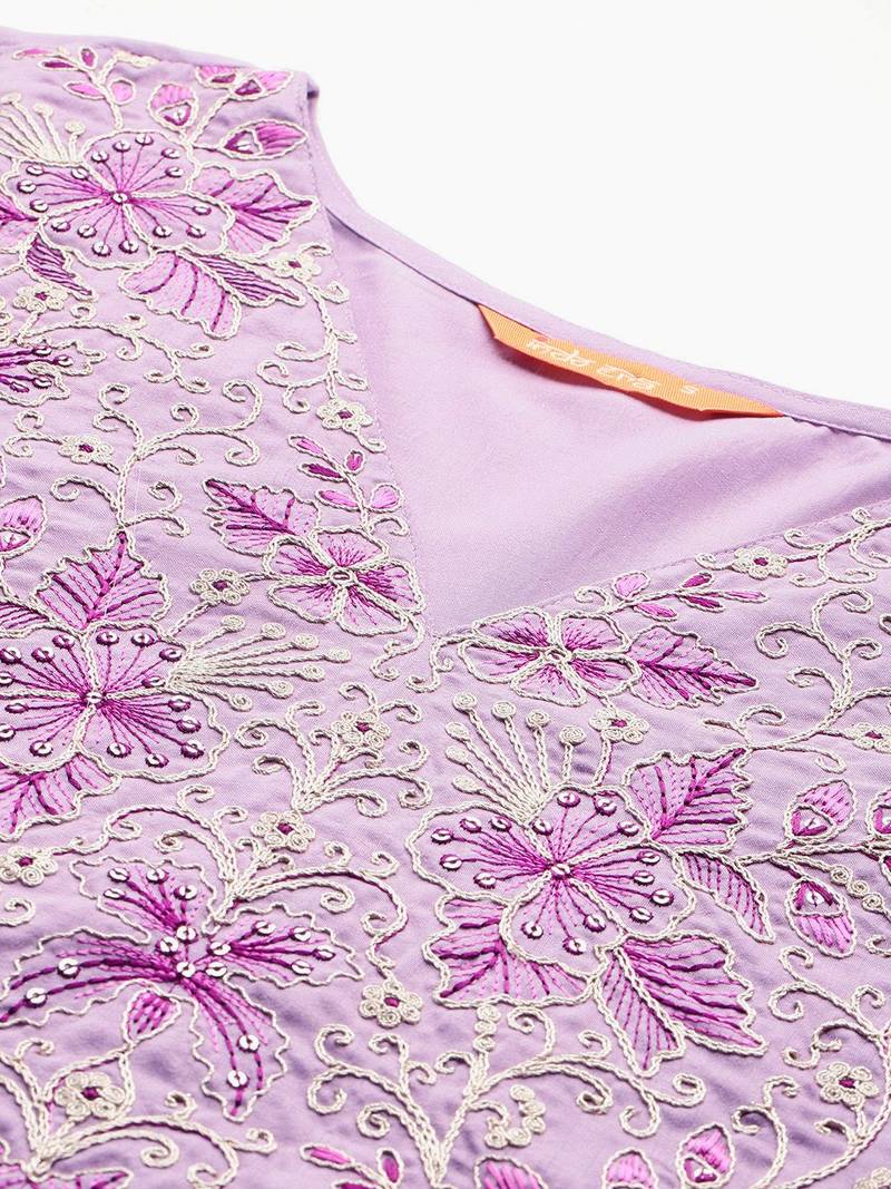 Ethnic Motifs Embroidered Kurta with Trousers & With Dupatta