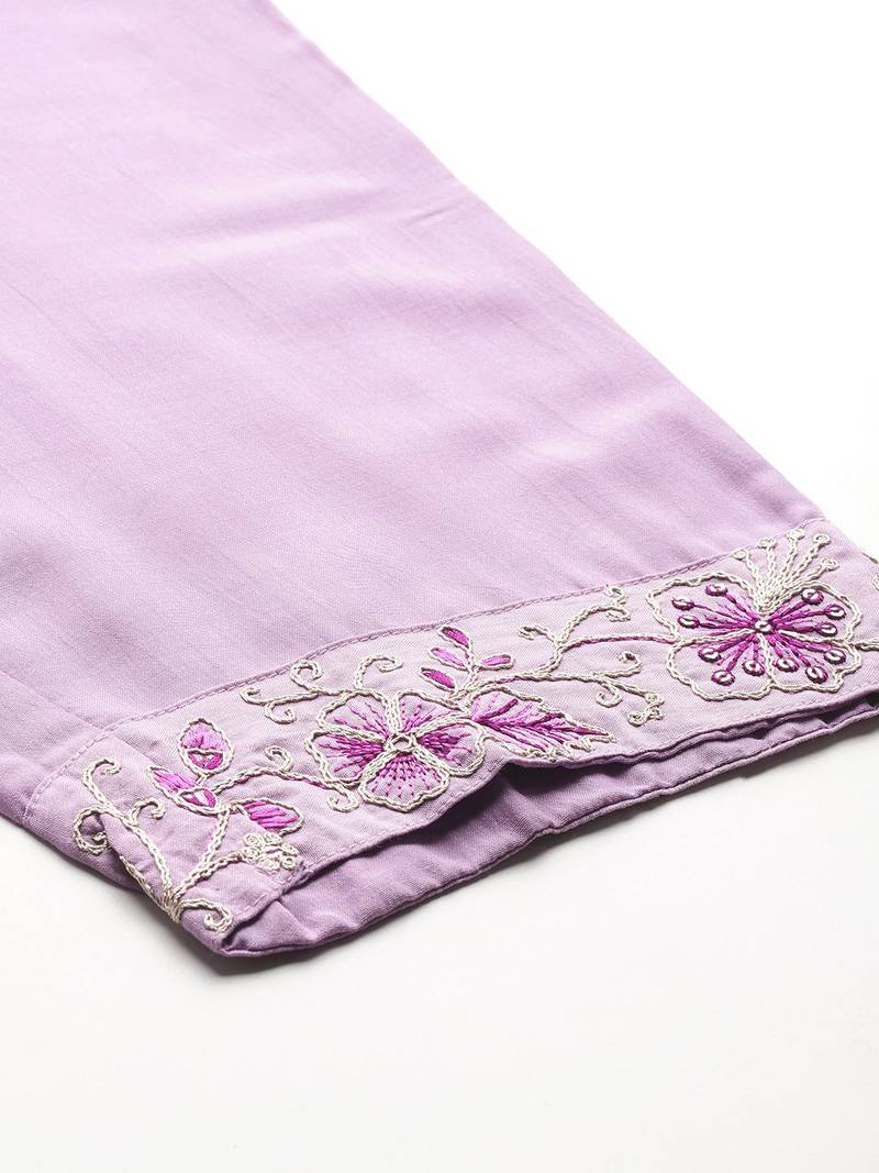 Ethnic Motifs Embroidered Kurta with Trousers & With Dupatta