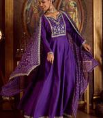 Ethnic Motifs Embroidered Sequinned Kurta with Trousers & Dupatta