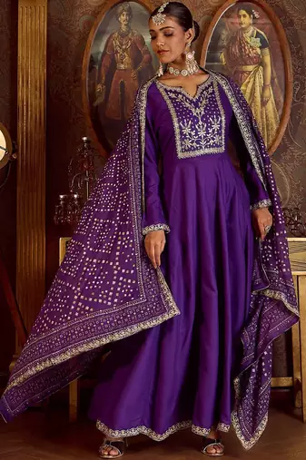 Ethnic Motifs Embroidered Sequinned Kurta with Trousers & Dupatta