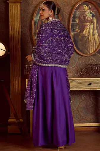 Ethnic Motifs Embroidered Sequinned Kurta with Trousers & Dupatta