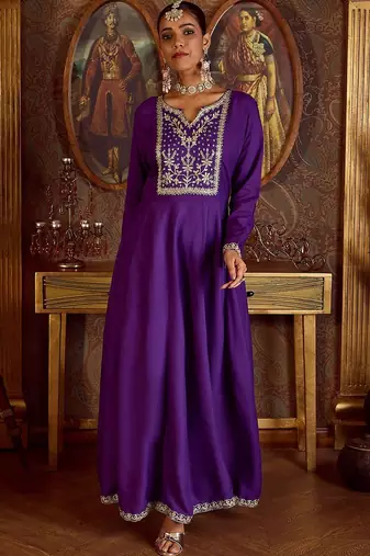 Ethnic Motifs Embroidered Sequinned Kurta with Trousers & Dupatta