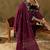 Ethnic Floral Embroidered Thread Work Detail Regular Slevees Round Neck Kurta Set