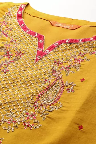 Women Ethnic Motifs Embroidered Gotta Patti Kurta with Trousers & Dupatta