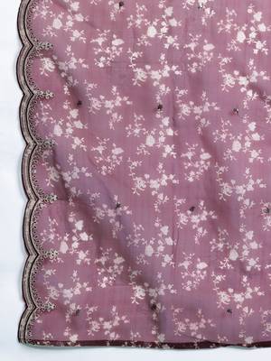 Women Floral Embroidered Thread Work Kurta with Trousers & Dupatta 4