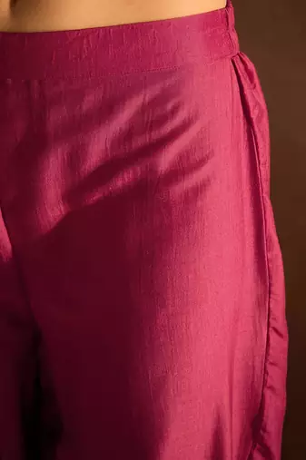 Ethnic Motifs Embroidered Notched Neck Straight Kurta with Trousers & Dupatta