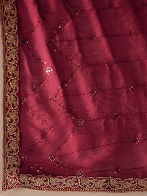 Ethnic Motifs Embroidered Notched Neck Straight Kurta with Trousers & Dupatta 4