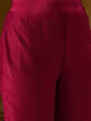 Ethnic Motifs Embroidered Gotta Patti Straight Kurta With Trousers & Dupatta 6