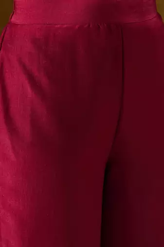 Ethnic Motifs Embroidered Gotta Patti Straight Kurta With Trousers & Dupatta