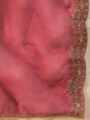 Ethnic Motifs Embroidered Thread Work Liva Straight Kurta With Trousers & Dupatta 7