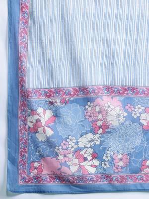 floral printed  cotton kurta with trousers & dupatta 4