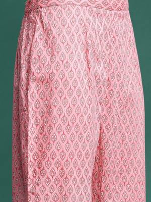 Ethnic Motifs Printed Angrakha Pure Cotton Kurta With Trousers & Dupatta 4