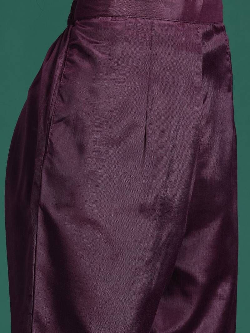 Floral Embroidered Sequinned Kurta With Trousers & Dupatta