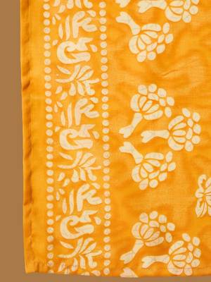 Floral Printed Thread Work Straight Kurta With Trousers & Dupatta 3