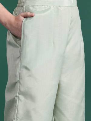 Woven Design Kurta With Trousers & Dupatta 3