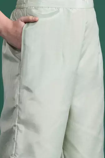 Woven Design Kurta With Trousers & Dupatta