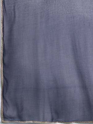 Ethnic Motifs Printed Sequinned Pure Cotton Kurta With Trousers & Dupatta 5