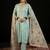 Floral Embroidered Notched Neck Straight Kurta with Trousers & Dupatta