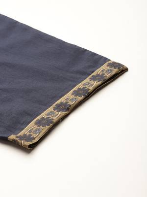 floral printed  cotton kurta with trousers & dupatta 8
