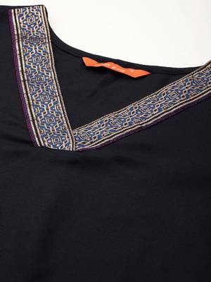 Yoke Design Zari Pure Cotton Kurta With Trousers & Dupatta 2