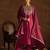Red Floral Embroidered Regular Kurta with Trousers & Dupatta