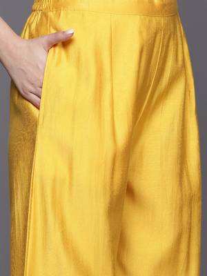 Floral Embroidered Regular Sequinned Liva Kurta with Palazzos & With Dupatta 3