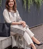 Women Ethnic Motifs Printed Regular Pure Cotton Kurta with Trousers & With Dupatta