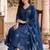 Women Ethnic Motifs Embroidered Pleated Thread Work Kurta with Trousers & With Dupatta