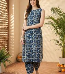 Women Floral Printed Regular Pure Cotton Kurta with Patiala