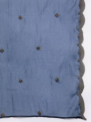 Women Floral Yoke Design Regular Sequinned Kurta with Trousers & Dupatta 4