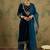Floral Zari Embroidered Velvet Straight Kurta with Trouser & Dupatta