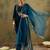 Floral Zari Embroidered Velvet Straight Kurta with Trouser & Dupatta