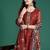 Ethnic Motifs Embroidered Thread Work Chanderi Silk Kurta With Trousers & Dupatta
