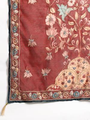 Ethnic Motifs Embroidered Thread Work Chanderi Silk Kurta With Trousers & Dupatta 4