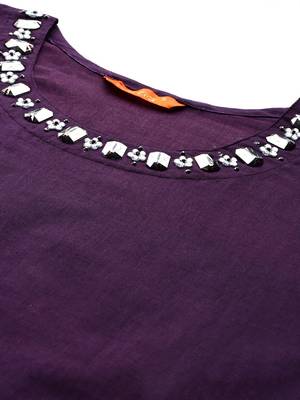 women floral printed  cotton kurta with trousers & with dupatta 3