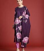 women floral printed  cotton kurta with trousers & with dupatta