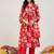 Floral Printed Empire Gotta Patti Pure Cotton Kurta & Trousers & Dupatta