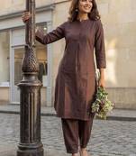 Women Regular Pure Cotton Kurta with Salwar