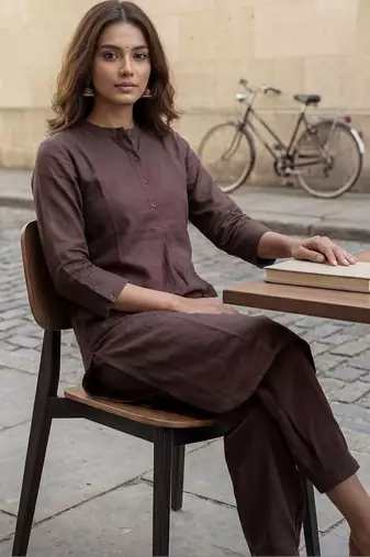 Women Regular Pure Cotton Kurta with Salwar