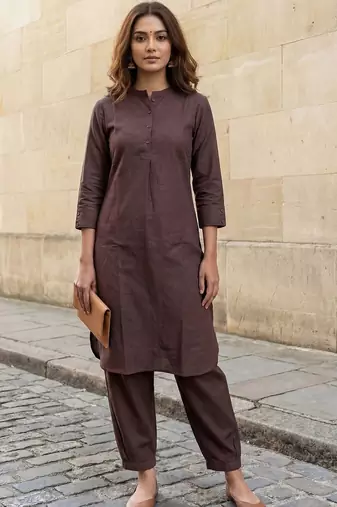 Women Regular Pure Cotton Kurta with Salwar