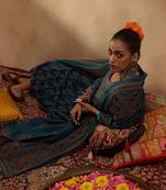 Floral Printed Empire Pure Cotton A-Line Kurta with Trousers & Dupatta