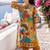 Plus Size Mustard Printed Straight Kurta Trousers Set