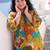 Plus Size Mustard Printed Straight Kurta Trousers Set