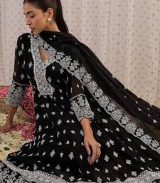 Ethnic Motifs Embroidered Pure Cotton Anarkali Kurta With Trouser And Dupatta